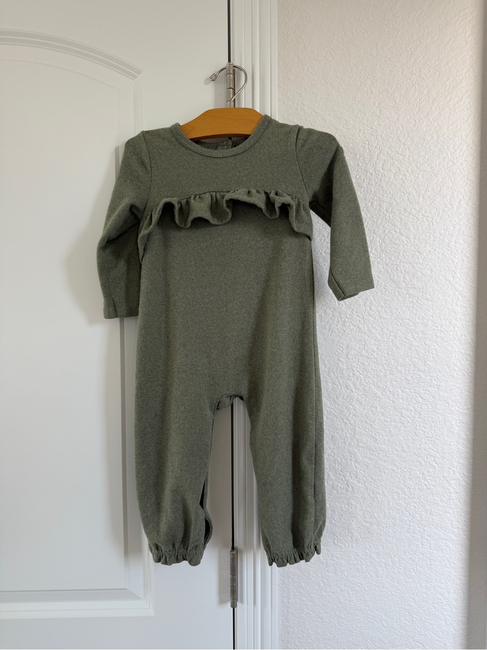 7 for all mankind Olive Green Ruffle romper 18 months